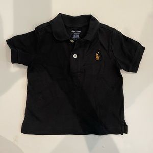 Ralph Lauren 100% Cotton Black Polo - Size 6M